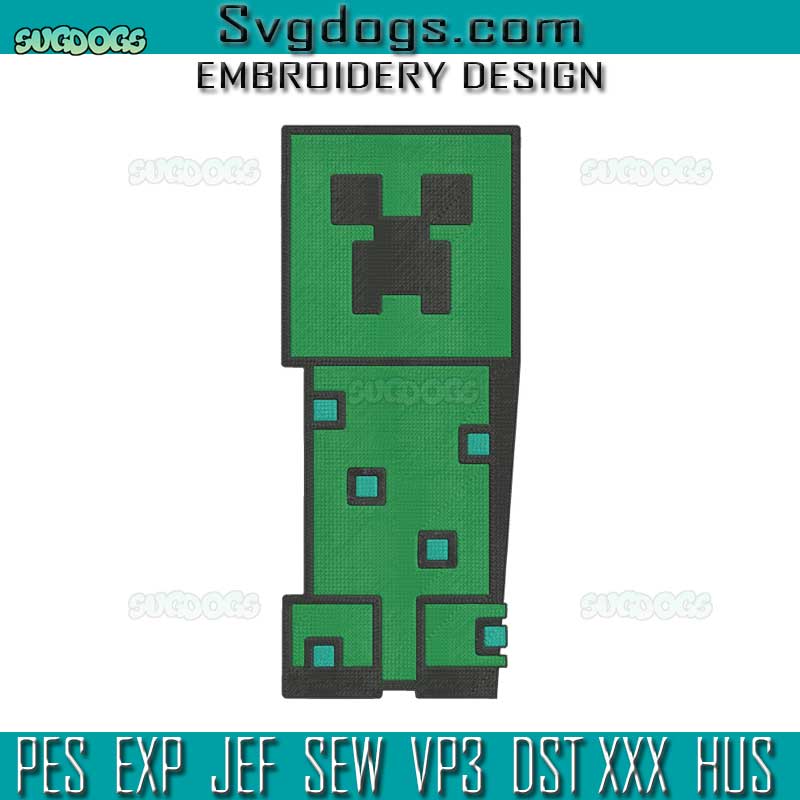 Minecraft Creeper Embroidery Design digital File 