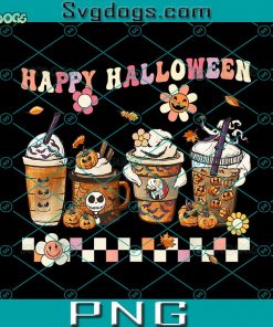 Groovy Horror Fall Movie Coffee Halloween PNG, Happy Halloween PNG, Pumpkin Spice Coffee PNG, Halloween Latte PNG