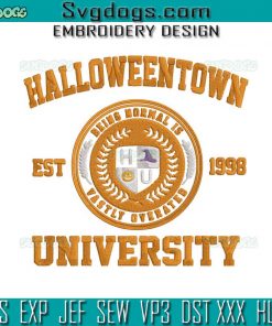 Halloweentown Est 1998 University Embroidery Design File, Halloween Embroidery Design File