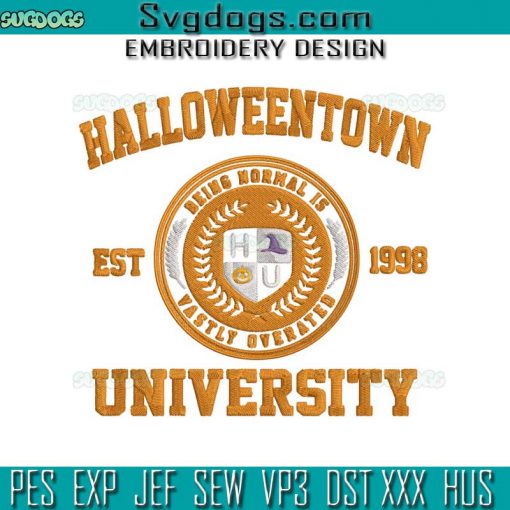 Halloweentown Est 1998 University Embroidery Design File, Halloween Embroidery Design File