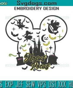 Hocus Pocus Sanderson Embroidery Design File, Disney Halloween Embroidery Design File