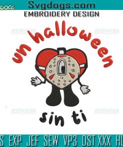 Jason Un Halloween Sin Ti Embroidery Design File, Bad Bunny Jason Voorhees Embroidery Design File