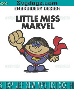 Little Miss Marvel Embroidery Design File, Captain Marvel Embroidery Design File