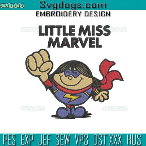 Little Miss Marvel Embroidery Design File, Captain Marvel Embroidery Design File