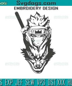 Naruto And Kurama Embroidery Design File, Anime Naruto Embroidery Design File