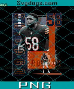 Roquan Smith Football PNG, Roquan Smith PNG, Chicago Bears  PNG, Georgia Bulldog PNG