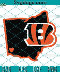 Cincinnati Bengals Love SVG, Cincinnati Bengals SVG, Bengals SVG DXF EPS PNG