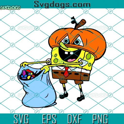 Sponge Pumpkin Mask Halloween SVG, Sponge Horror Halloween SVG, Sponge Zoombie SVG