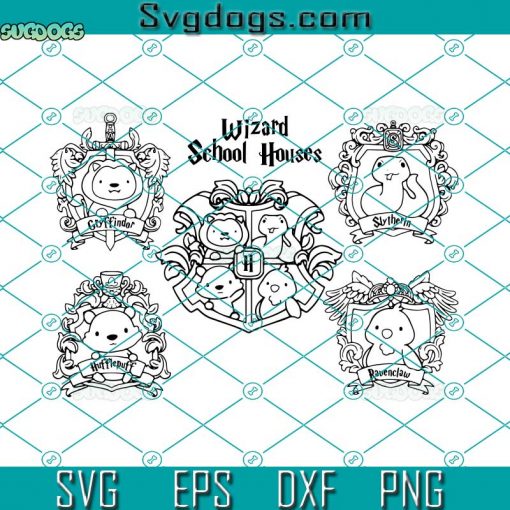 Wizard SVG Bundle, Wizarding Houses SVG, Magic SVG, Wizard School SVG