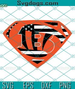 Superman Cincinnati Bengals American Flag Svg, NFL SVG, Cincinnati Bengals SVG DXF EPS PNG