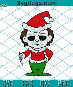 Christmas Chibi Michael Myers SVG, Michael Myers Santa Hat SVG, Merry Christmas 2022 SVG DXF EPS PNG