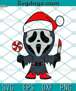 Ghostface Chibi Christmas Hat SVG, Christmas SVG, Baby Ghost Horror Xmas SVG DXF EPS PNG