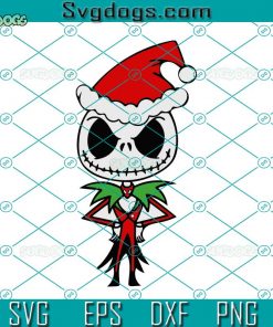 Jack Skellington Chibi Christmas Hat SVG, Christmas SVG, Baby Jack Xmas SVG DXF EPS PNG