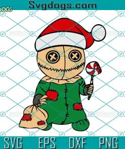 Voodoo Doll Chibi Christmas Hat SVG, Christmas SVG, Horror Halloween Xmas SVG DXF EPS PNG