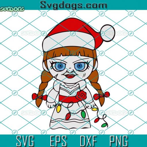 Annabelle Chibi Christmas Hat SVG, Christmas SVG, Horror Movies Merry Christmas SVG DXF EPS PNG