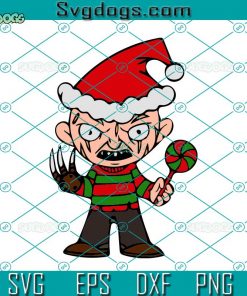 Christmas Chibi Freddy Krueger SVG, Krueger Santa Hat SVG, Merry Christmas 2022 SVG DXF EPS PNG
