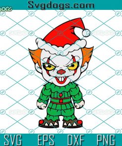 Pennywise Chibi Christmas Hat SVG, Christmas SVG, Baby It Movies Xmas SVG DXF EPS PNG