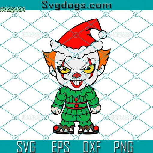 Pennywise Chibi Christmas Hat SVG, Christmas SVG, Baby It Movies Xmas SVG DXF EPS PNG