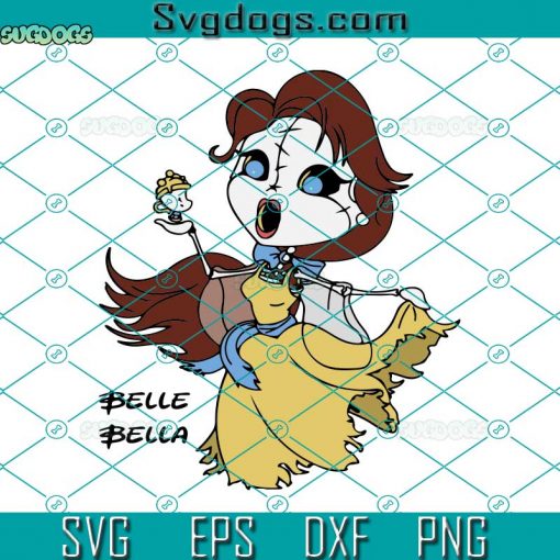 Princess Sugar Skull Belle Halloween SVG, Belle Halloween SVG, Skull Belle Horror SVG DXF EPS PNG