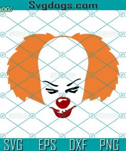 Pennywise Face SVG, IT Clown SVG, Halloween SVG DXF EPS PNG