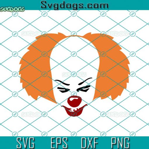 Pennywise Face SVG, It Clown SVG, Halloween SVG, Horror Movie SVG DXF EPS PNG