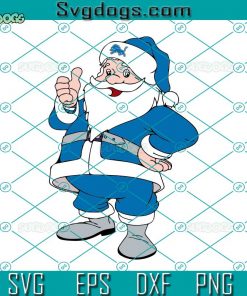 Detroit Lions NFL SVG, Santa Claus Christmas SVG, Detroit Lions SVG DXF EPS PNG