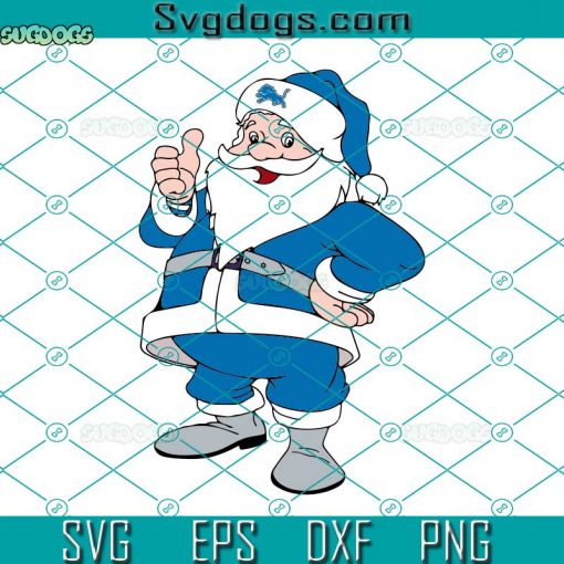 Detroit Lions NFL SVG, Santa Claus Christmas SVG, Detroit Lions SVG DXF EPS PNG