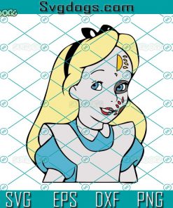 Alice Sugar Skull SVG, Halloween SVG, Alice SVG