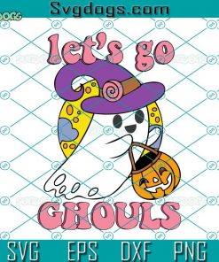 Groovy Let’s Go Ghouls SVG, Floral Ghost Hippie Halloween SVG, Retro Halloween SVG