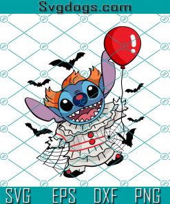 Clown Stitch Balloon SVG, Disney Halloween SVG, Stitch Halloween SVG