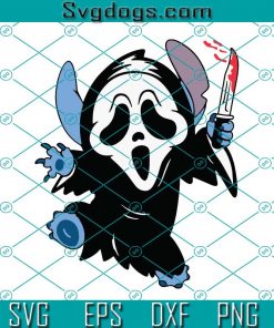 Stitch Ghost Face Scream Halloween SVG, Halloween Stitch SVG, Ghost Face SVG, Scream Horror Movie SVG
