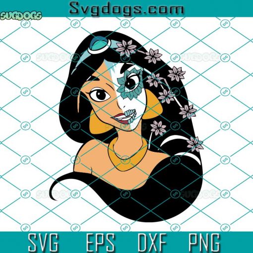 Jasmine Sugar Skull SVG, Princess SVG, Halloween SVG DXF EPS PNG