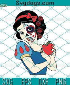 Snow White Sugar Skull SVG, Princess Rapunzel Flowers Hair SVG, Halloween SVG DXF EPS PNG