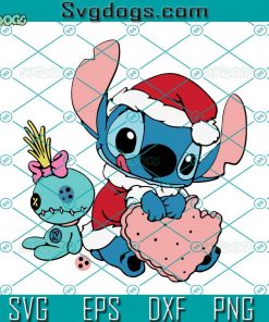 Stitch And Scrump Christmas SVG, Stitch Christmas SVG, Stitch Santa Hat SVG DXF EPS PNG