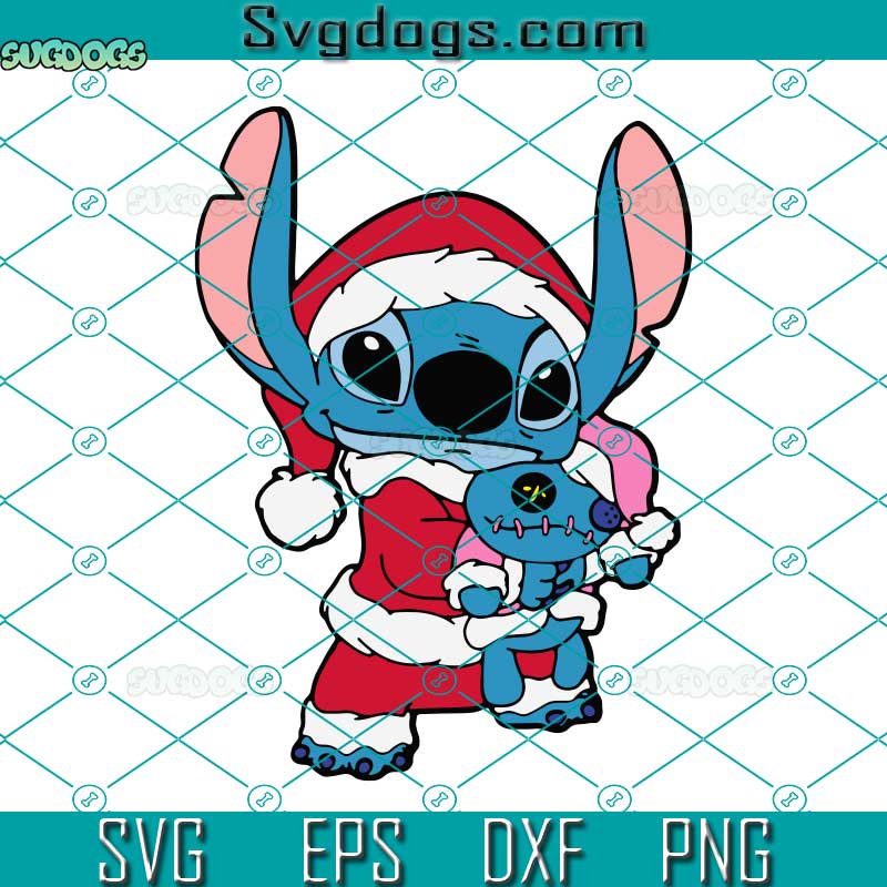 Christmas Stitch And Scrump SVG, Santa Stitch Christmas SVG, Disney