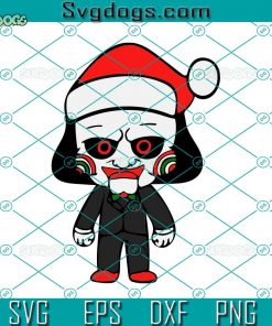 Christmas Chibi Jigsaw Movies SVG, Jigsaw Horror Santa Hat SVG, Merry Christmas 2022 SVG DXF EPS PNG