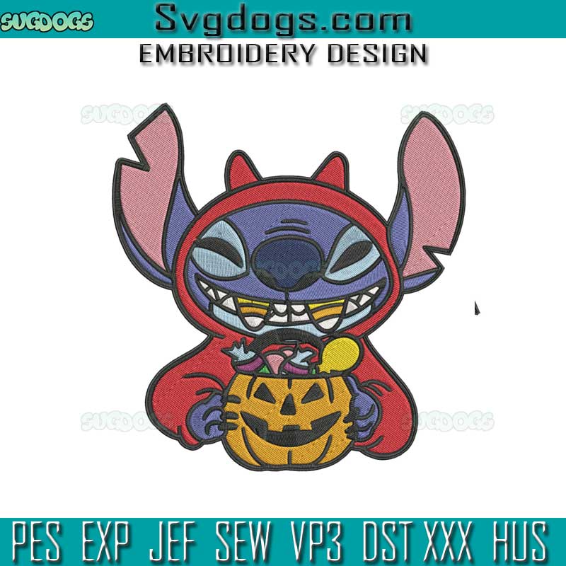 Stitch Candy Halloween Embroidery Design File, Lilo & Stitch Embroidery Design File