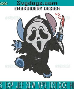 Stitch Ghostface Scream Embroidery Design File, Scream Horror Movie Embroidery Design File