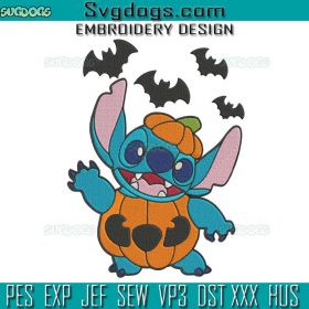 Halloween Stitch Pumpkin Embroidery Design File, Halloween Alien ...