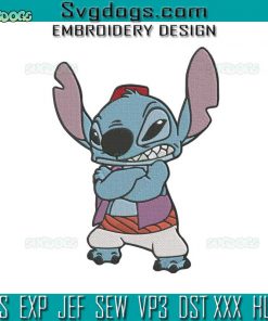 Stitch Hector Embroidery Design File, Aladdin Genie Embroidery Design File