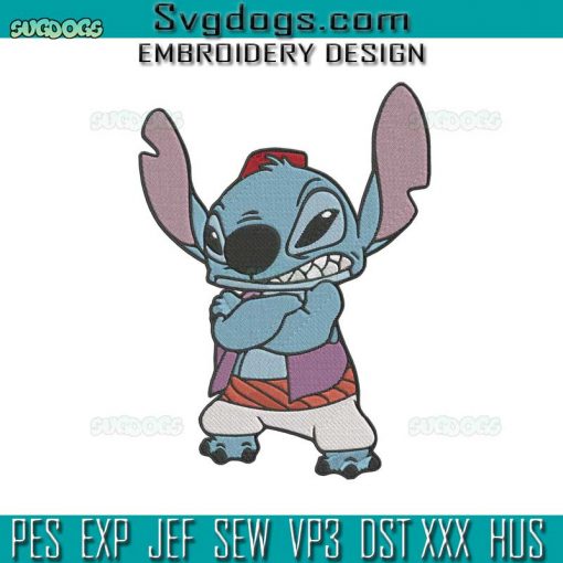Stitch Hector Embroidery Design File, Aladdin Genie Embroidery Design File