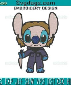 Stitch Michael Myers Embroidery Design File, Stitch Halloween Embroidery Design File