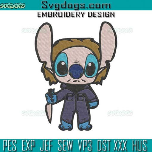 Stitch Michael Myers Embroidery Design File, Stitch Halloween Embroidery Design File