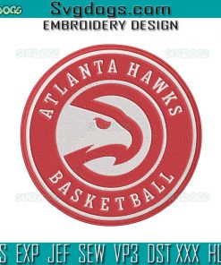 Alanta Hawks Basketball Embroidery Design File, Alanta Hawks Embroidery Design File