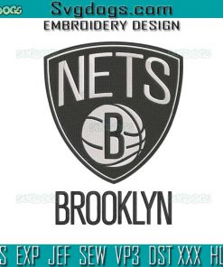 Brooklyn Nets Embroidery Design File, Brooklyn Nets Logo NBA Embroidery Design File