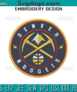 Denver Nuggets Embroidery Design File, Basketball Sports Embroidery Design File