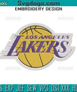 Los Angeles Lakers Embroidery Design File, Lakers Basketball Embroidery Design File