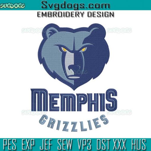 Memphis Grizzlies Logo Embroidery Design File, Memphis Grizzlies NBA Embroidery Design File