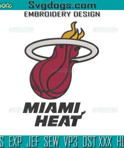 Miami Heat Embroidery Design File, Nba Logo Embroidery Design File