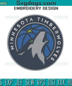 Minnesota Timberwolves Embroidery Design File, Basketball Sports Embroidery Design File
